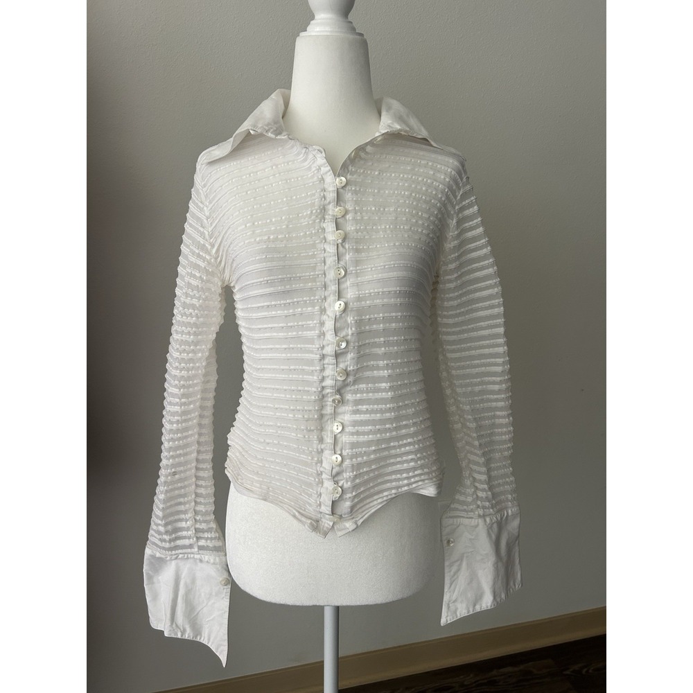 Rayure Paris Textured Button Up Top Y2K Euro Steam Punk Victorian